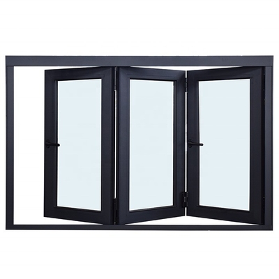 Vertical Pvc Fold Glass Guard Kitchen Windows with Triple Accordion Power Bifold Design