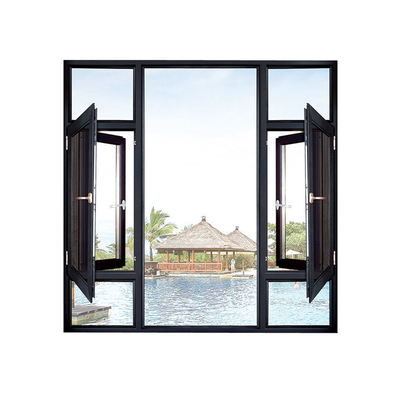 Custom Triple Pane Casement Windows in Clear Glass Color for Sliding Curtain Type