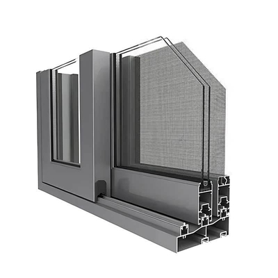 Folding Screen Black Color Sliding Aluminium Window for Heat Insulation Function